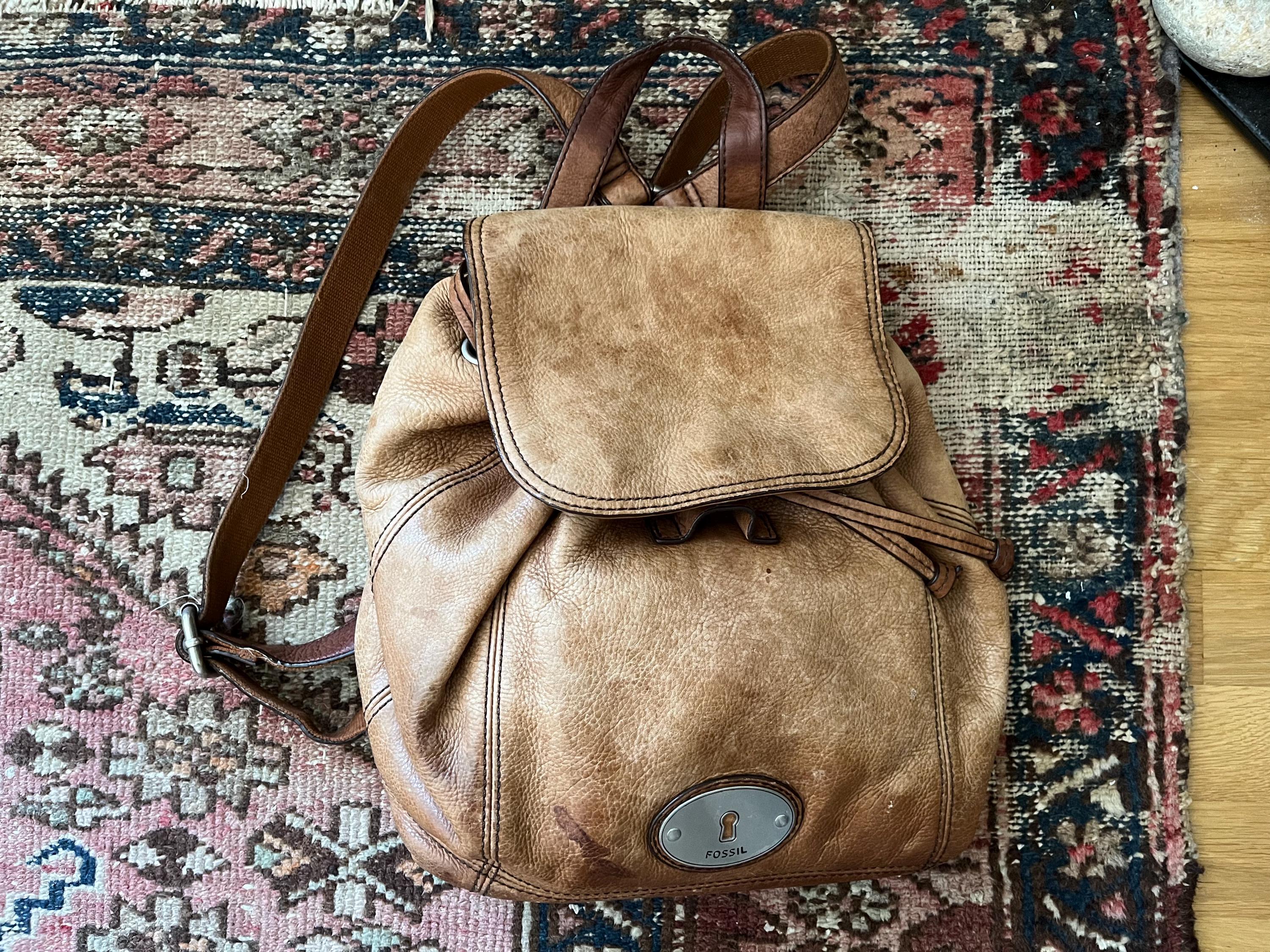 Fossil dark brown Leather vintage Backpack Adventure Backpack - Parchment Patina Dark Brown main image 4