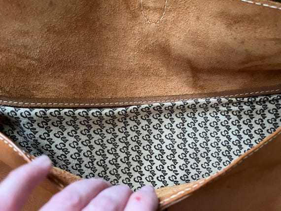 Vintage British Tan Leather Satchel — Brown Leath… - image 6