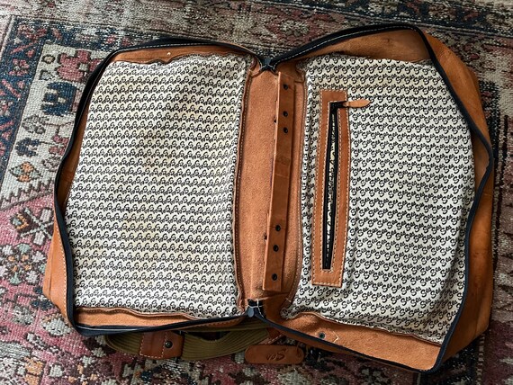 Vintage British Tan Leather Satchel — Brown Leath… - image 13