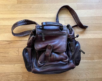 Vintage 90s Color Block Mini Backpack Purse, Forest Green, Brown Faux Leather Small Bookbag Tote, 1990s Preppy Grunge Shoulder Handbag - Etsy Vintage 90s Color Block Mini Backpack Purse, Forest Green, Brown Faux Leather Small Bookbag Tote, 1990s Preppy Grunge Shoulder Handbag - Etsy