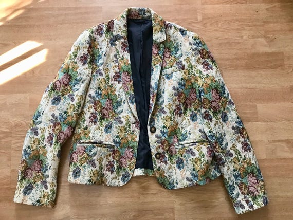 Items similar to Vintage floral blazer / 90s flower blazer / floral ...