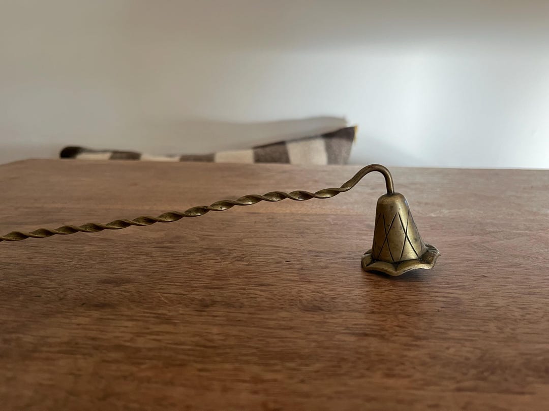 Vintage Brass Candle Snuffer – Long Handle Etched Candle Extinguisher ...