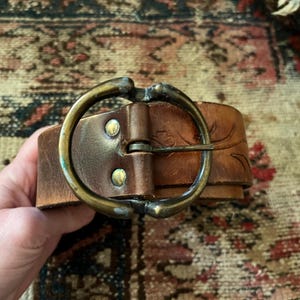 70s Leather Belt Wide Brown - Etsy display picture 1