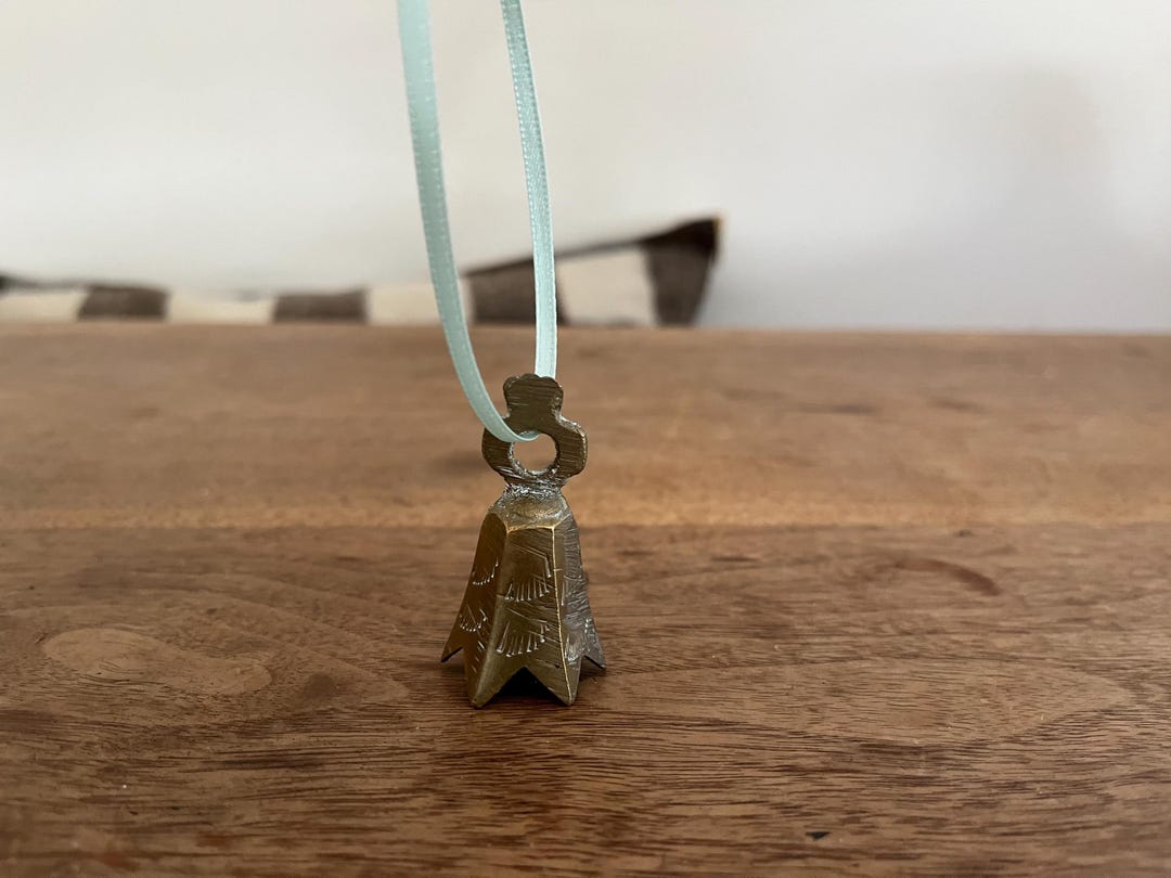 2 Inch Bell Vintage Brass Altar Bell 2 Inch – Etched Scalloped Meditation Handbell ...