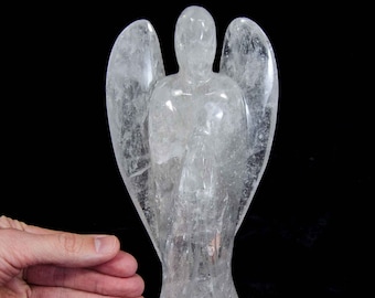 Ange en quartz clair, 20 cm (Brésil # G0220) Sculpture en cristal