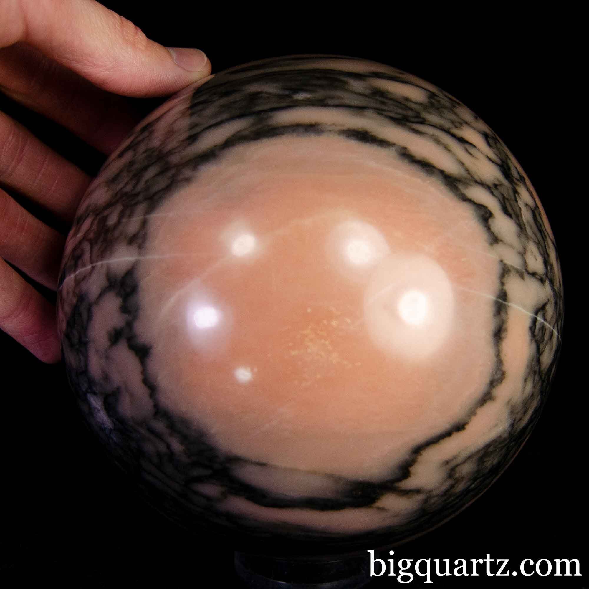 Pink Zebra Calcite Crystal Sphere, 7.3 Pounds, 5 Inches, | Madagascar #d461
