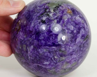 Charoite Sphere, 1.5 libras (Siberia #F0027)