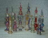 Lot of 12 Mix Mouth Blown Egyptian Perfume Bottles Pyrex Glass