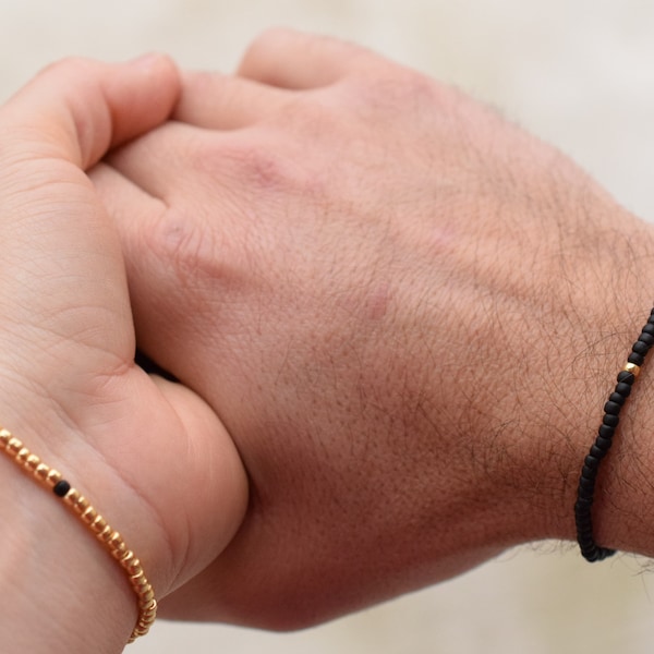 Long distance relationship bracelet, matching bracelets, his and her gift