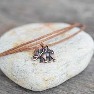 Elephant charm anklet, string bracelet, beach anklet