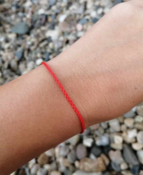 Red String Bracelet, Ultra Thin Braided Red String Bracelet, Red