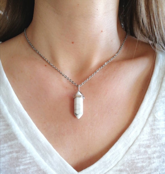 Howlite Polished Crystal Necklace | Earth & Soul - Earth And Soul
