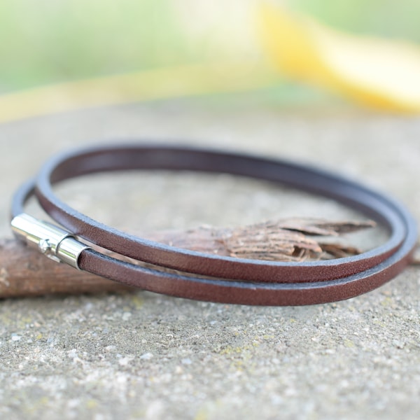 Thin leather bracelet men thin bracelet mens leather wristband