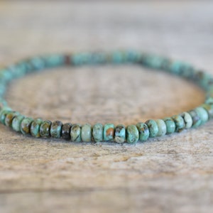 African turquoise bracelet, men beaded bracelet, gift for men, turquoise jewelry