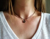 Chinese coin necklace, black cord necklace, Feng shui coin choker, gift for her, gift for men