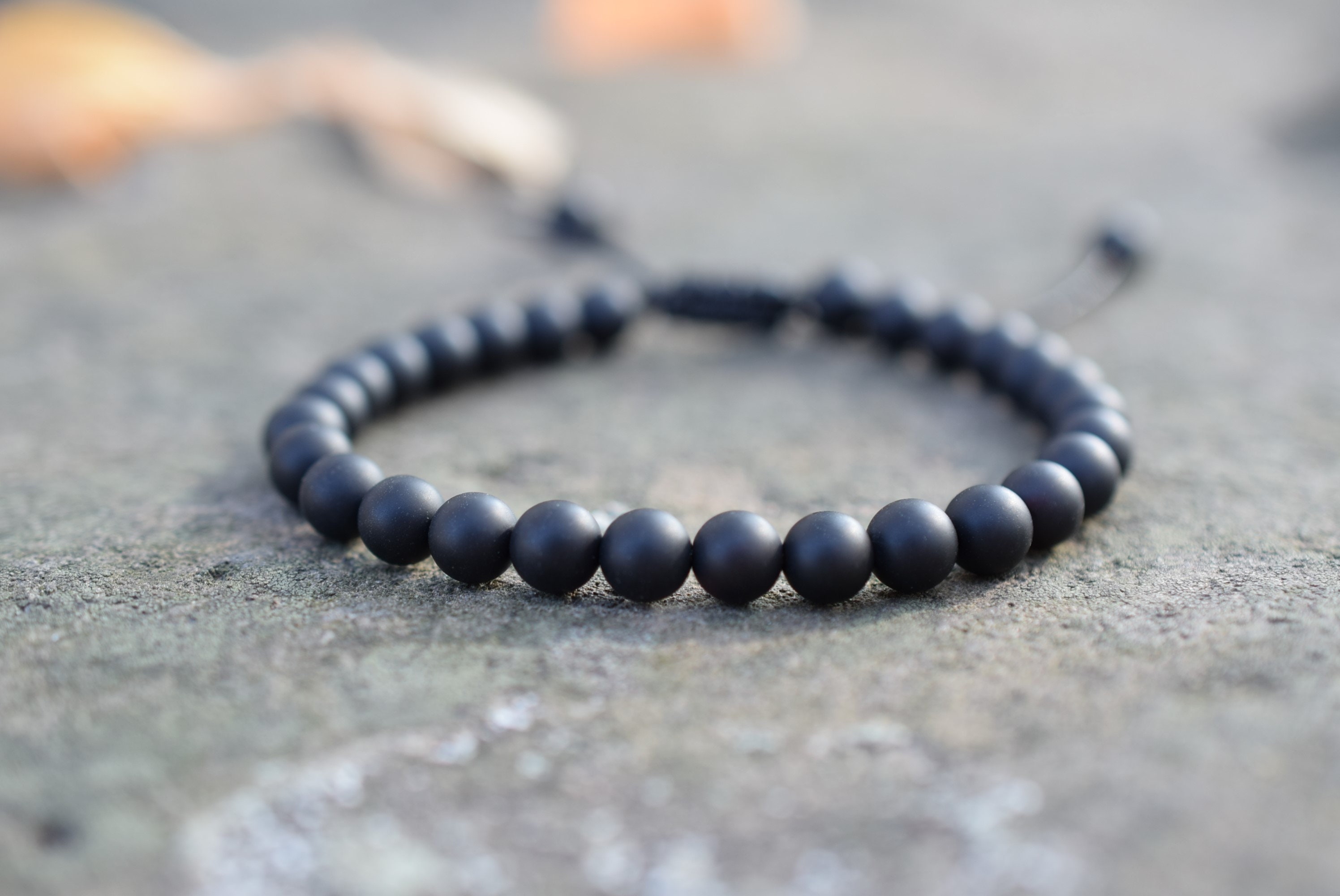 Black onyx bracelet, men's bracelet, black bead bracelet, gift for men