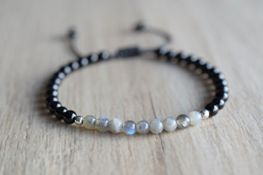 Bracelet Femme Pierre Naturelle Et Tourmaline - Perles D'Eau Douce Plaqué Or 18k - Cadeau Anniversaire, Noël, Maman - Taille 16cm + 3cm - 4