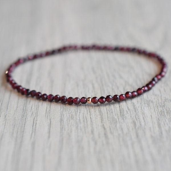 Bracelet grenat, bijoux grenat rouge, cristal de guérison grenat, cadeaux pour femmes