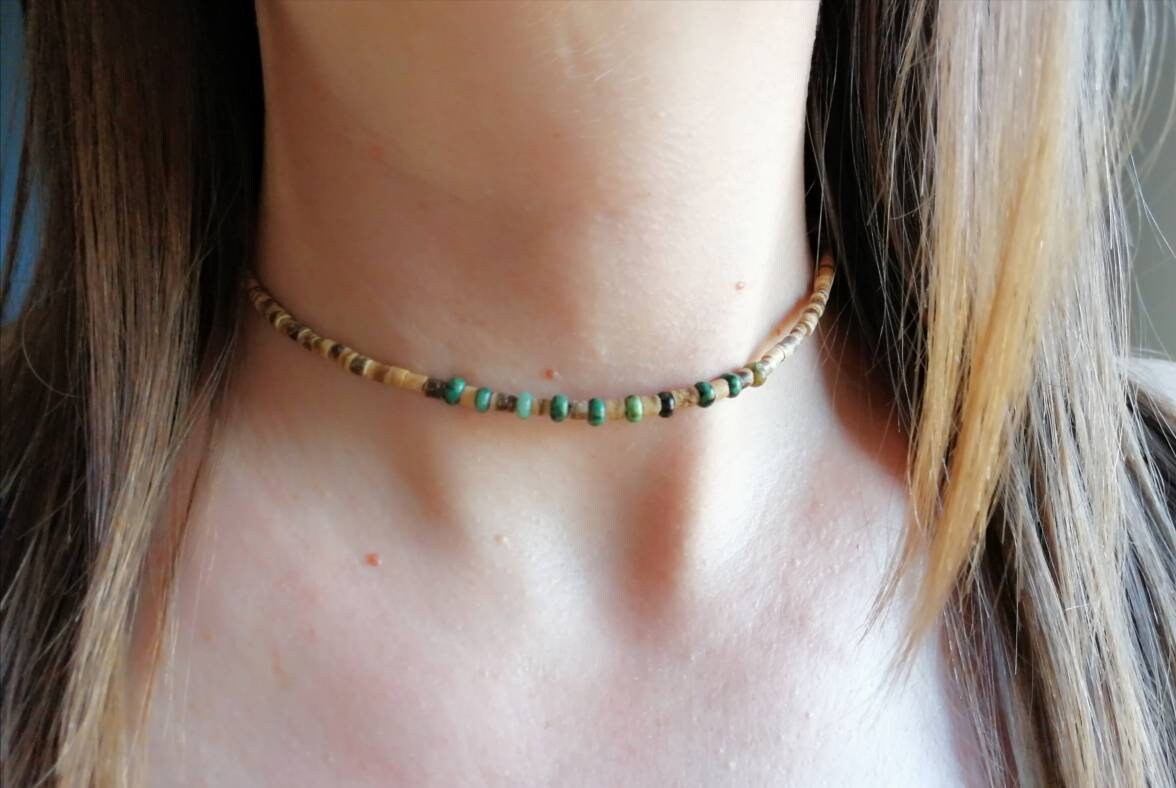 mens beaded choker necklace