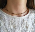 Plain coconut choker necklace, tiny wood necklace, beaded choker necklace product logo