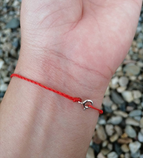 Red String Bracelet, Ultra Thin Braided Red String Bracelet, Red
