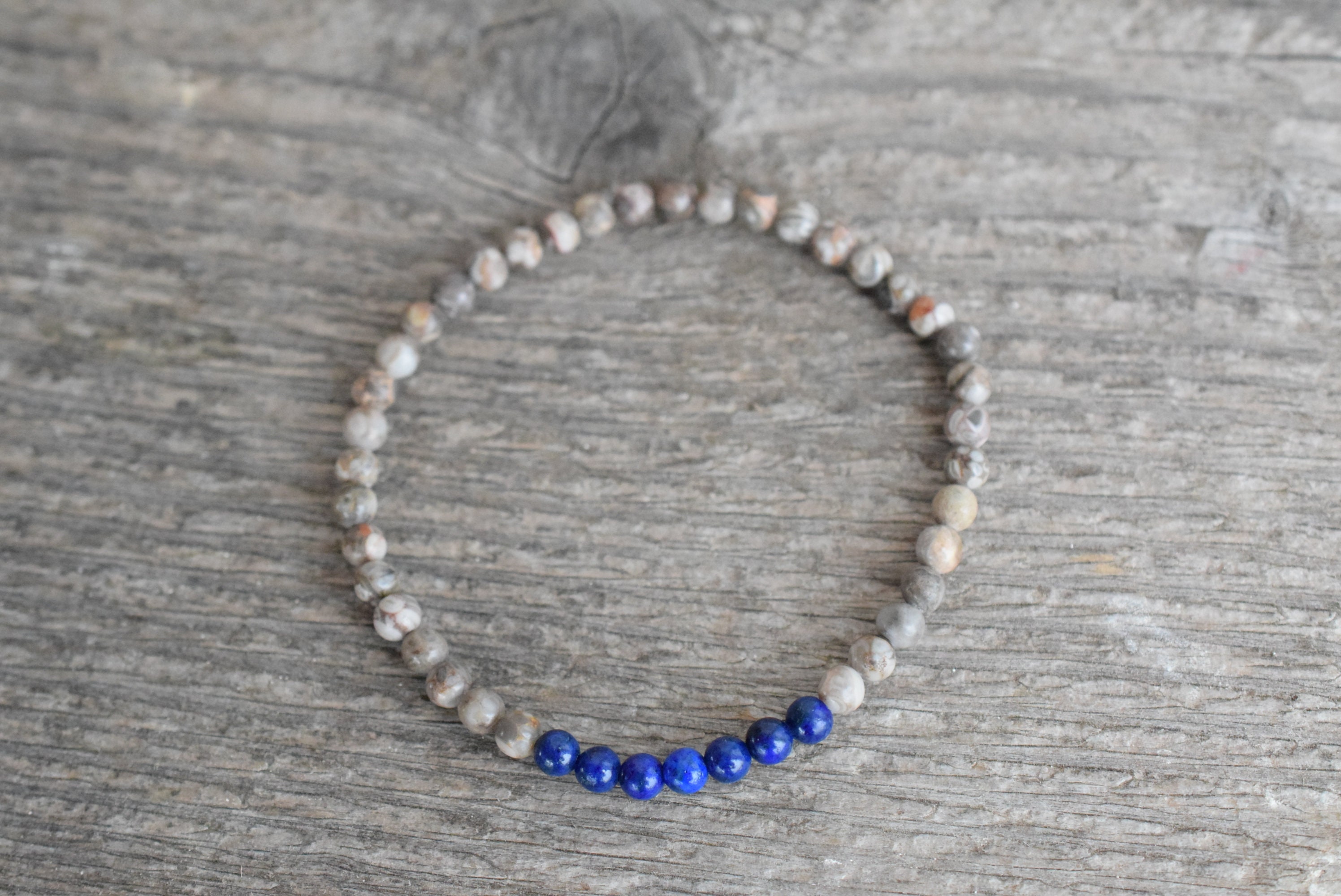 Men's thin bead bracelet lapis lazuli bracelet gift for men
