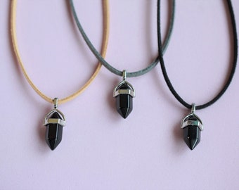 Black choker, obsidian necklace, healing crystal necklace, obsidian crystal jewelry