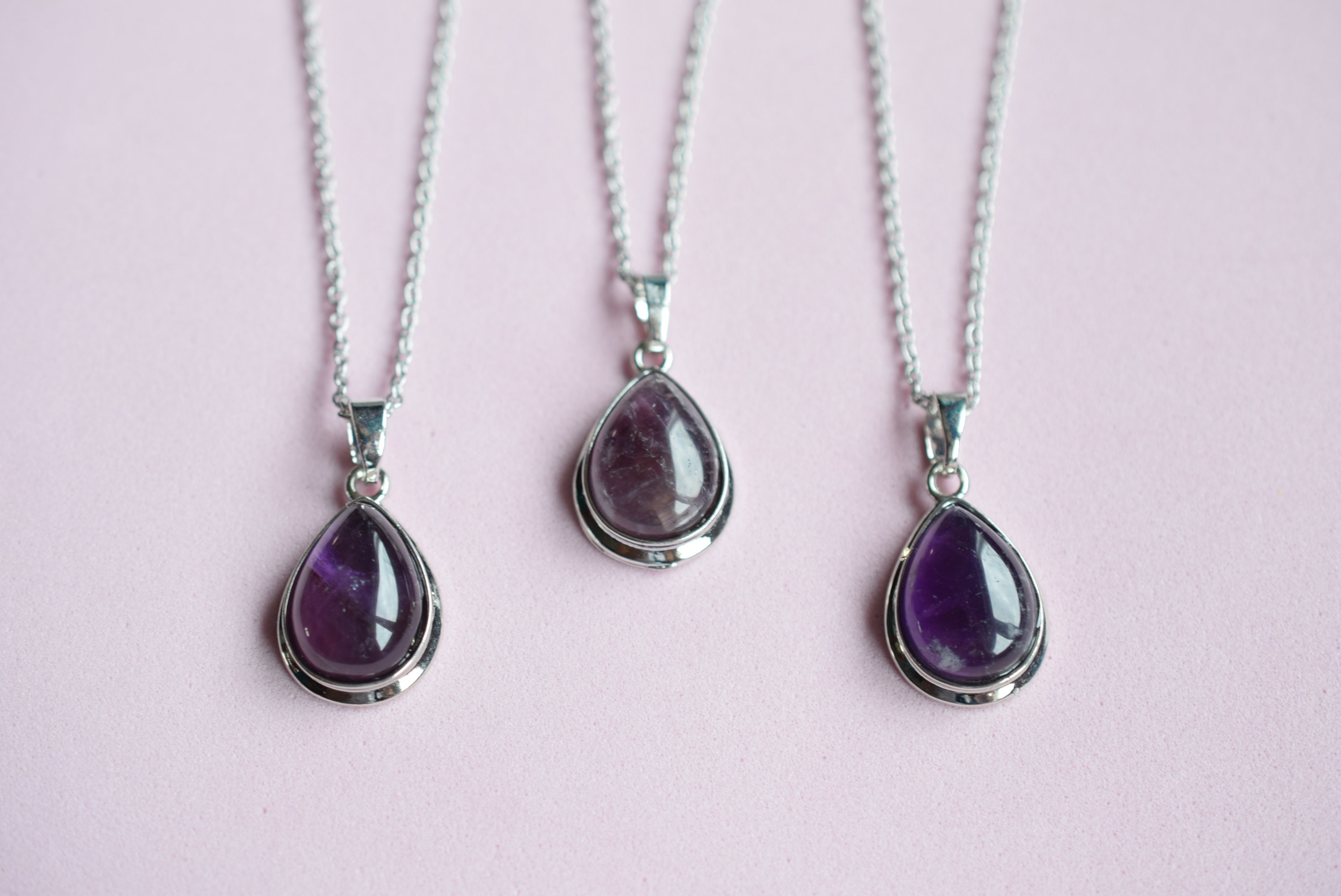 Amethyst necklace, healing crystal necklace, amethyst crystal pendant necklace, amethyst jewelry