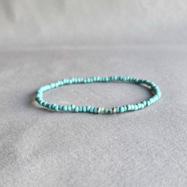 Dark turquoise bracelet mens bead bracelet mens thin turquoise bracelet jewelry for men
