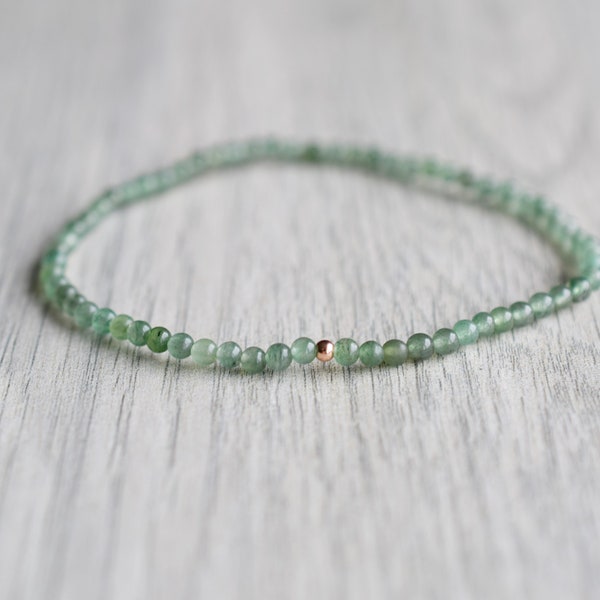 Pulsera de aventurina verde, joyas de aventurina, cristal curativo de aventurina, regalos para mujeres