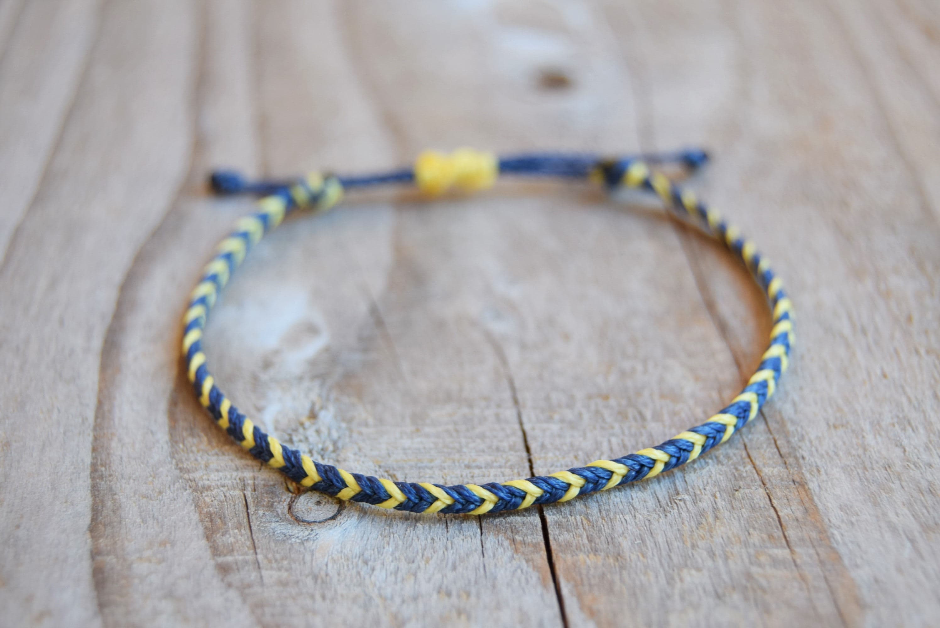 Mens string bracelet mens friendship bracelets blue/yellow men braided ...