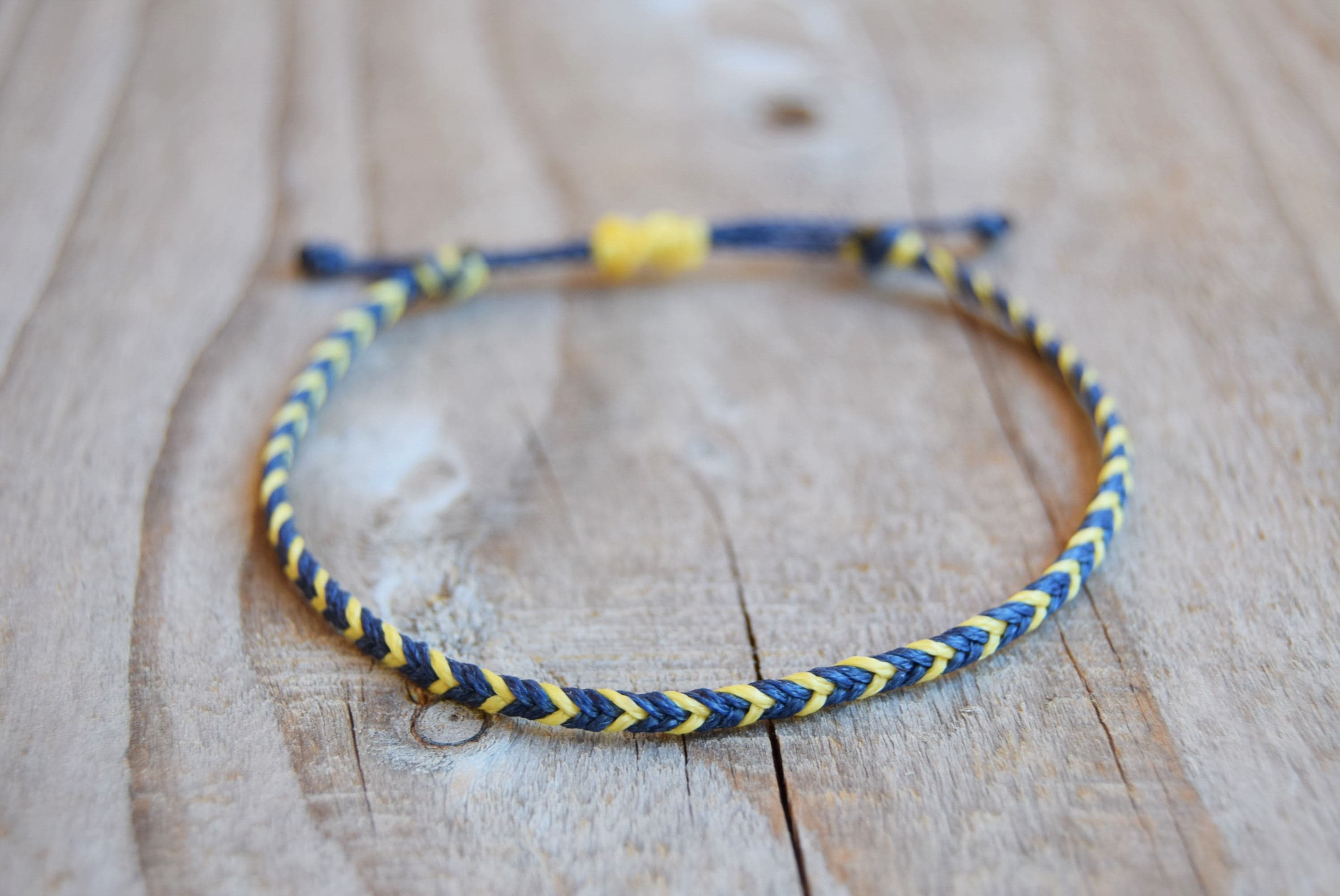 Mens string bracelet mens friendship bracelets blue/yellow men braided