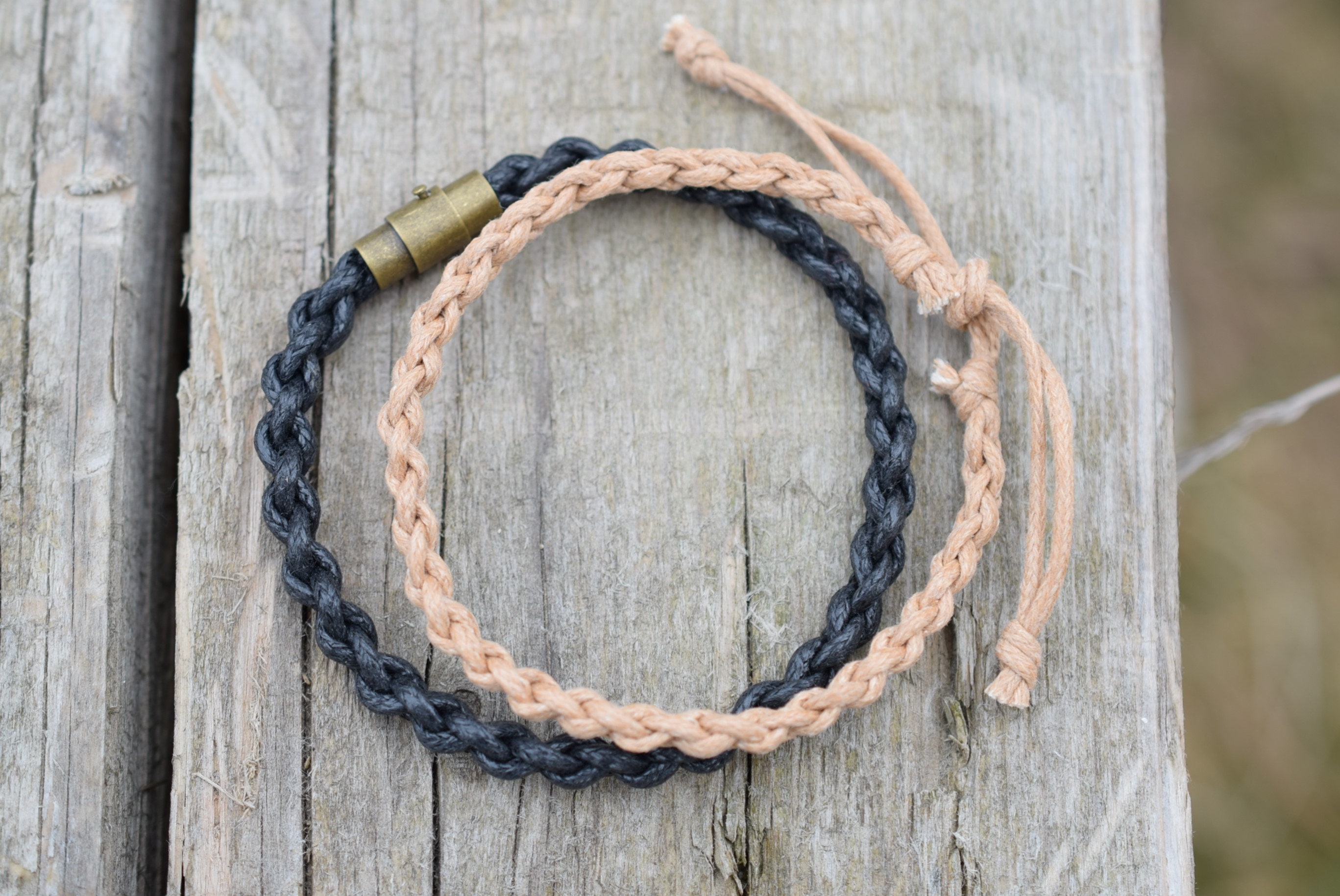 Black braided bracelet mens Clearance