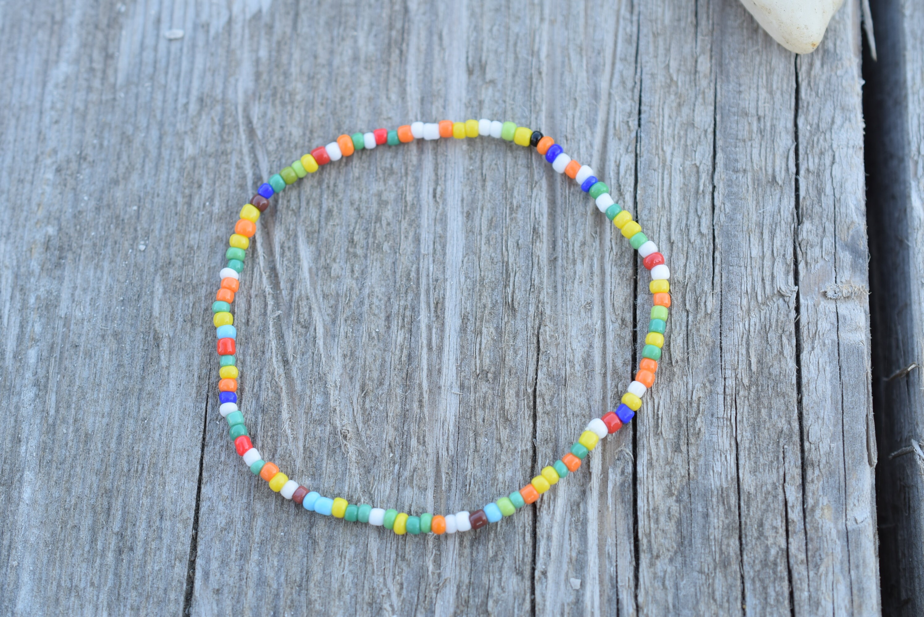 Multicolor bead bracelet, men's thin bead bracelet, beaded friendship