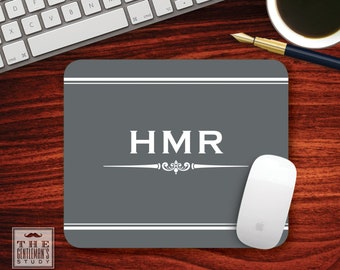 Gramercy Mousepad - Monogrammed Mouse Pad - Custom Printed Home Office Decor - Personalized Gift for Man - Gift for Coworker or Boss