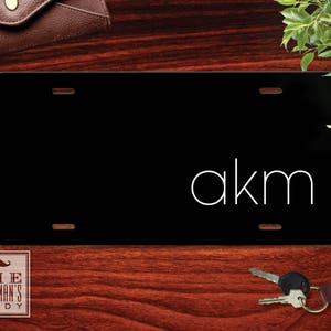 Modern Monogram License Plate - Personalized Car Tag - Front Vanity Plate - Custom Auto Accessory for Men - Minimalist Design License Plate