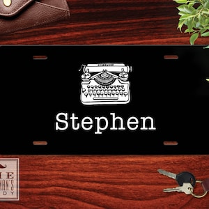 Monogrammed Car Tag Front Vanity Plate Espresso Personalized License Plate Coffee Theme Vanity Plate Custom Auto Accessory for Men