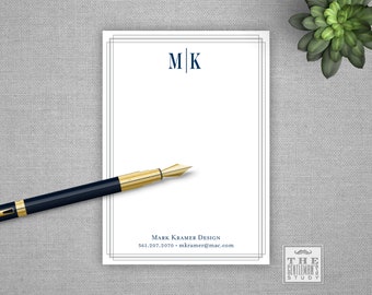 Empire Personalized Notepads - 5" x 7" Custom Printed Note Pads with Monogram Initials