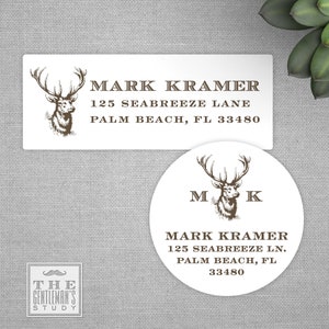 Buck Head Personalized Return Address Labels • 1" x 2.625" Rectangular or 1.5", 2", 2.5" or 3" Round