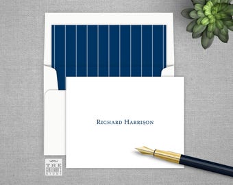 Clarity Folded Notecards - Classic Personalized Note Card Stationery with Optional Lined Envelopes