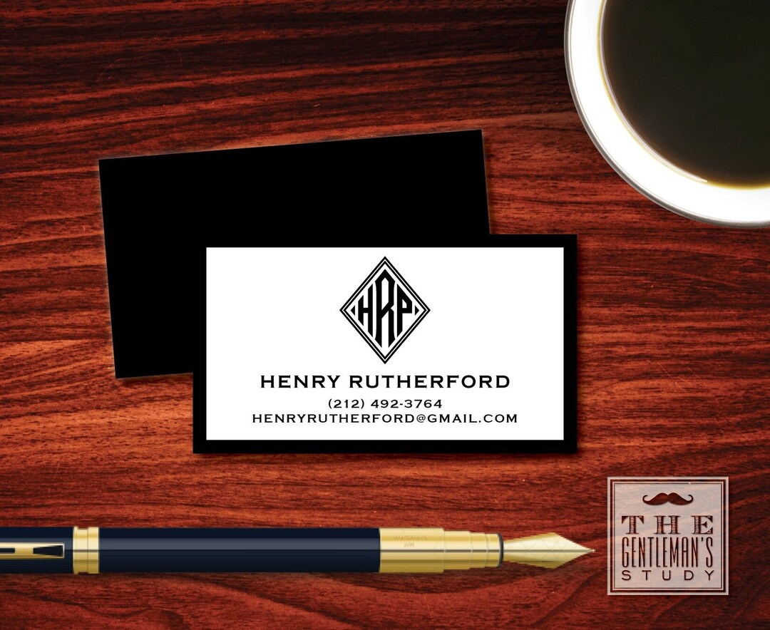 Diamond Monogram Calling Cards Monogrammed Business Cards Etsy