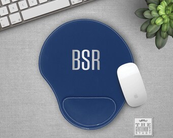 Oxford Monogrammed Executive Mousepad - Vegan Leather Ergonomic Mouse Pad