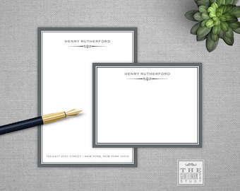 Gramercy Stationery Duo - Personalized Notepad & Note Card Set
