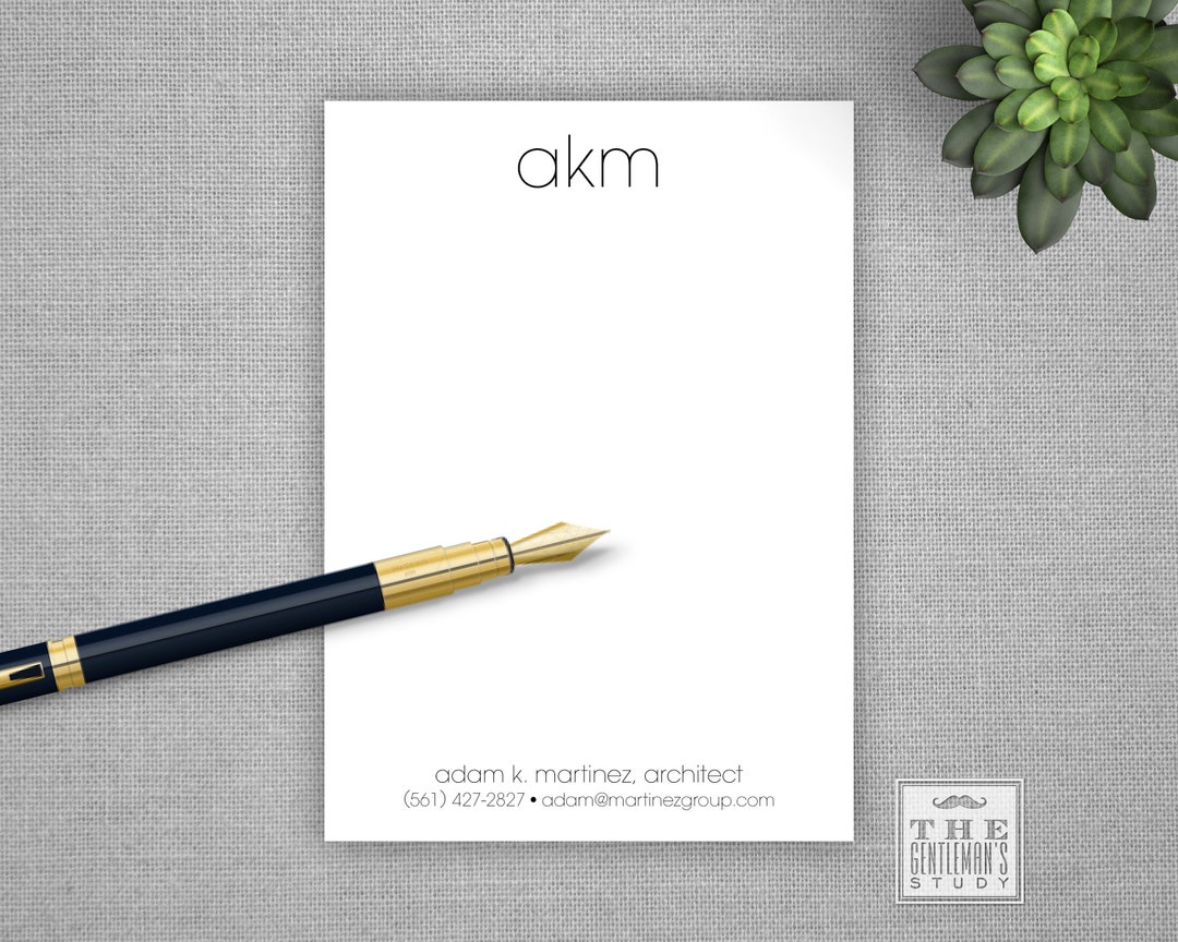 Modern Notepad - 5" X 7" Personalized Memo Pads With Minimalist ...