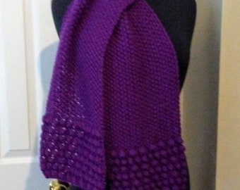 Purple Textured Knit Scarf