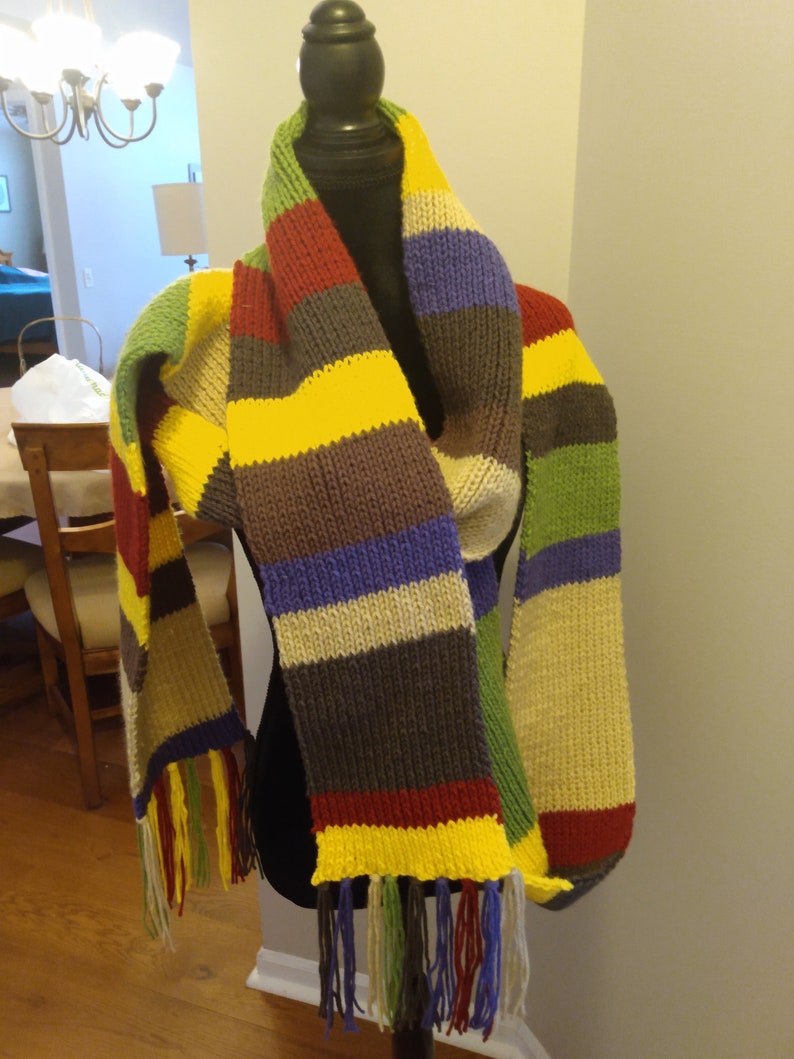 Osgood Scarf: 12 ft. long, striped, ribbed, and fringed image 1