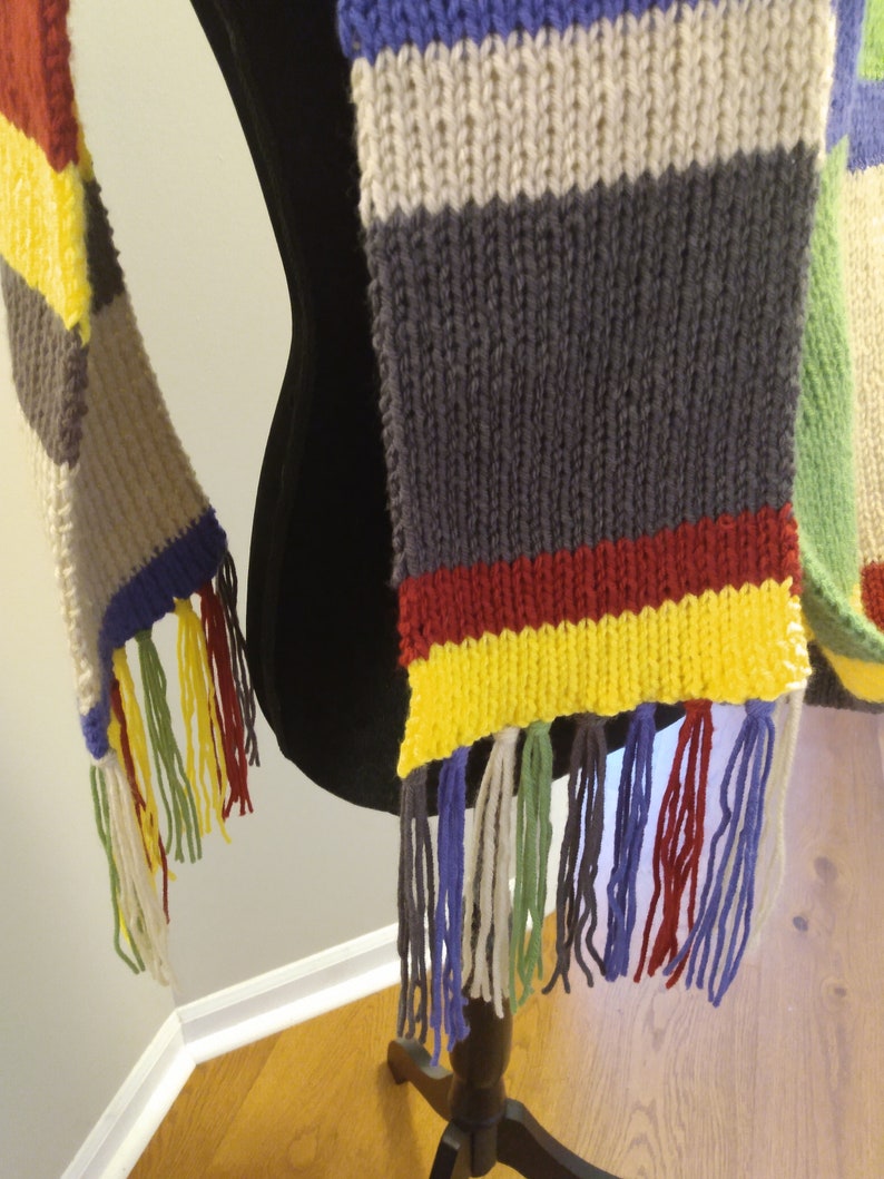 Osgood Scarf: 12 ft. long, striped, ribbed, and fringed image 3