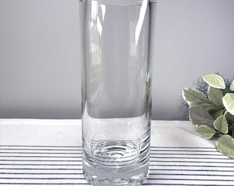 Heavy Crystal Cylinder Vase – Thick Glass Minimalist Home Decor Centerpiece