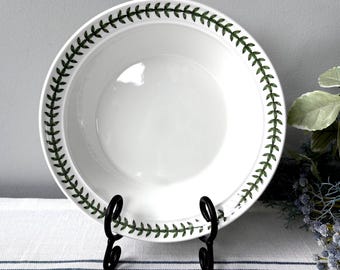 Portmeirion Soup Bowl: Laurel Green Leaf Botanical Decor, Made in England
