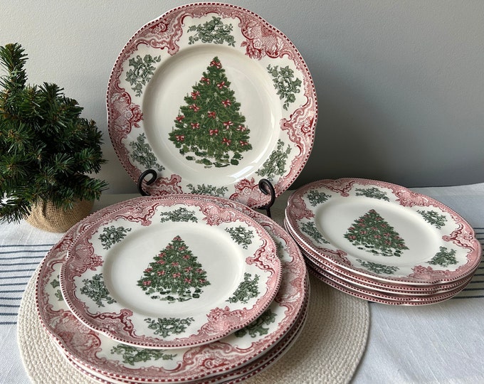 Johnson Brothers Christmas Tree Plates made in England Salad Plate